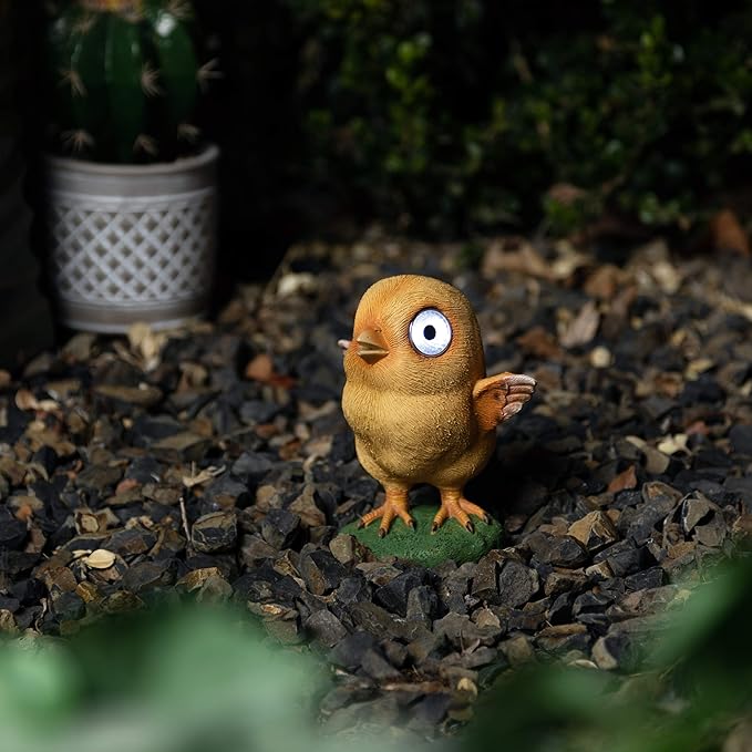 Blazin Solar Garden Baby Chick Decoration (Set of 2) | Outdoor Yard Decor - Lawn Ornaments | Solar Decorative Lights for Patio, Balcony, Deck | Weather Resistant - LED | Housewarming Gift (Set of 2)