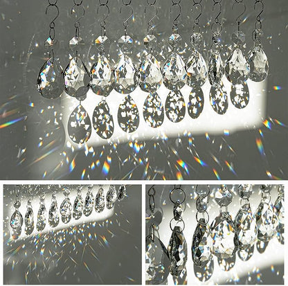 H&D HYALINE & DORA 3Inch Crystal Suncatcher Bauhinia Prisms Pendants 10Pcs Chandelier Crystals Replacement Hanging Sun Catcher Beads for DIY Arts Crafts Decor (Clear)
