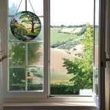 Shire Sun Catcher 7.87'' Stained Glass Window Hanging Gifts for Countryside Lover Women Scenery Wall Decor Handmade Sun Catcher Decoration for Home Garden Housewarming Gifts