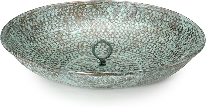 Good Directions 479V1 Rain Chain Basin Large 16-1/2 Inch Diameter, 4 Inches High, 100% Blue Verde Pure Copper