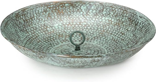 Good Directions 479V1 Rain Chain Basin Large 16-1/2 Inch Diameter, 4 Inches High, 100% Blue Verde Pure Copper