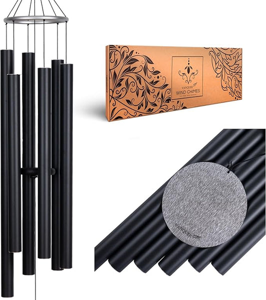 Extra Large Wind Chimes for Outside Deep Tone - 58'' Wind Chimes Outdoor Clearance, Deep Tone Chimes, Windchimes Outdoors, Memorial Wind Spinner, Sympathy Gift, Home Décor (Black)