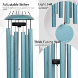 Vanquer Wind Chimes for Outside Deep Tone - 38'' Wind Chimes Outdoor Clearance, Deep Tone, Windchimes Outdoors, Memorial, Sympathy Gifts, Garden Patio Yard, Home Décor (38" Mist Blue)