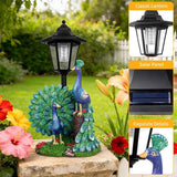 Solar Peacock Decor Outdoor, Garden Statue with Lantern for Patio Lawn Pathway Landscape Decoration Gift Gifts for Mother's Day Birthday Housewarming