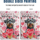 Schnauzer Valentine Garden Flag Valentines Day Flags for Outside 12x18 Double Sided Small Yard Flags Dog Valentine's Day Decor Outdoor Lawn Valentines Banners Front Porch