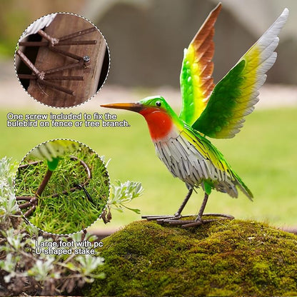 Nacome Hummingbird Garden Decor Metal Yard: Weatherproof Sculptures with Stakes Easy to Assemble Ornaments for Indoor Outdoor Yard Lawn Art - Mother's Day Birthday Gifts for Mom Women Grandma