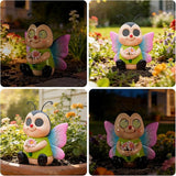 Garden Statues Bee with Solar Moving LED Eyes Outdoor Animal Figurines Decorations for Patio Yard Lawn Ornaments Gifts for Birthday Easter Housewarming (Bee)