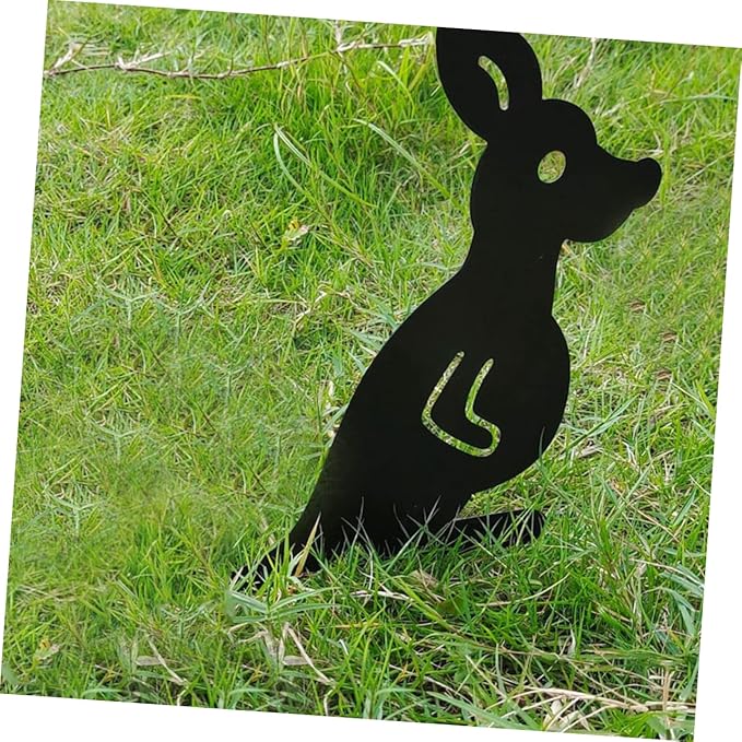 BESPORTBLE Hollow Iron Kangaroo Lawn Statue Outdoor Garden Art Decor for Backyard and Courtyard Weatherproof Animal Figurines for Farmhouse and Rustic Style