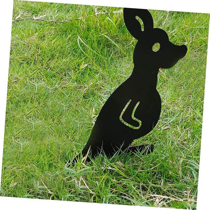 BESPORTBLE Hollow Iron Kangaroo Lawn Statue Outdoor Garden Art Decor for Backyard and Courtyard Weatherproof Animal Figurines for Farmhouse and Rustic Style