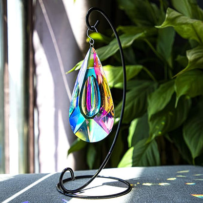 120mm/4.7in Crystal Prism Suncatcher Window Hanging Sun Catchers AB Colored Crystals Faceted Prism Rainbow Maker Pendant Ornament for Christmas Tree