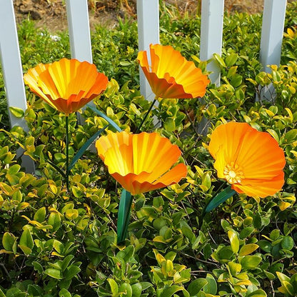 MorningRo 5 Pack Metal Flowers Garden Stake Decor for Outside 25. 2 Inch Metal Flowers Stakes Garden Decorations for Outdoor Yard Patio Lawn Porch Pathway