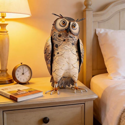 Shorayn Metal Owl Decor Garden Statue Outdoor Bird Yard Art Sculpture for Home Porch Patio Lawn Yard Decoration,Housewarming Birthday Gifts for Women