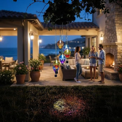 Hot Air Balloon Solar Lantern Waterproof,Solar-Powered Wind Chimes for Garden,Hot Air Balloon Solars Lights Outdoor,Hanging Camping Light Colorful Changing for Patio,Backyard,Lawn,Porch,Garden