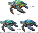 John's Studio 3Pcs Metal Turtle Sea Wall Decor Outdoor Garden Hanging Art Sculptures Home Ocean Theme Decorations for Kitchen Bathroom and Pool