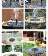 Solar Bath Fountain with 6 Nozzles 1.4w Upgraded Powered Floating Water Pump Free Standing Submersible for Bird Garden Pond Pool Lawn Fish Tank Outdoor Use