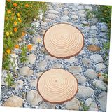 TOYANDONA 2pcs Outdoor Garden Wooden Stepping Stones 8.5-Inch Log Pathway Decor Easy DIY Installation for Walkways and Patios Sturdy and Weather-Resistant