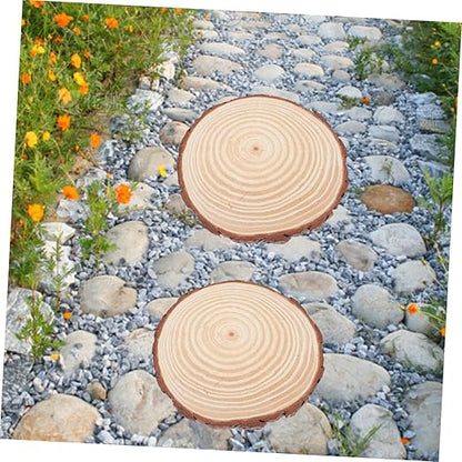 TOYANDONA 2pcs Outdoor Garden Wooden Stepping Stones 8.5-Inch Log Pathway Decor Easy DIY Installation for Walkways and Patios Sturdy and Weather-Resistant