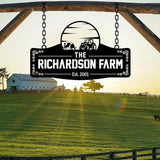 Personalized Metal Farm Sign, Customized Family Name Ranch Sign, Large Last Name Sign for Farmhouse Decoration, Outdoor Farm Wall Art, Welcome Sign, Entrance Gate Sign, Farm Lovers Gift, Garden Decor
