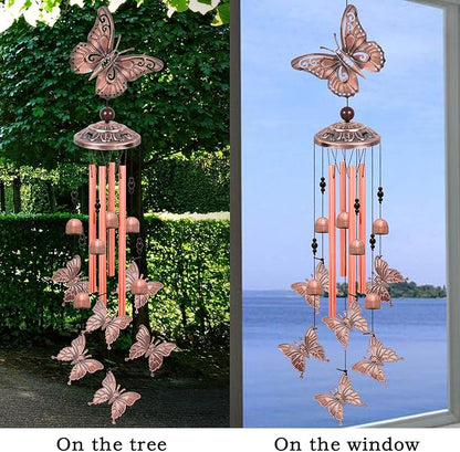 Solawindchime Outdoor Butterfly Wind Chimes, Butterfly Memorial Wind Chimes, Gift Wind Chime, Butterfly Wind Bell, Gifts for Women, for Home, Garden, Indoor, Outdoor Decoration, Garden Wind Chime