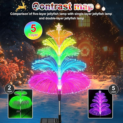 WEITEXS Solar Garden Lights Waterproof 3 Pack 7 Color Changing Outdoor Decorative Rainbow Jellyfish Lights for Outside Yard Pathway Garden Decor Patio Lawn Gifts for Mother's Women