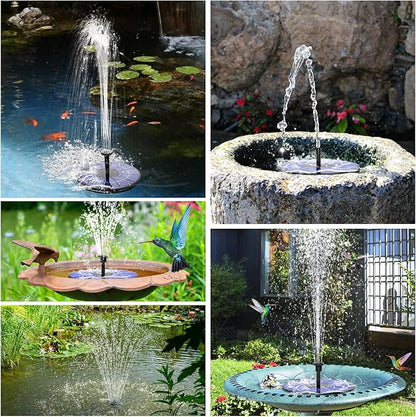 AISITIN Solar Fountain with 3.5 W Solar Panel, Solar Fountain for Bird Bath 1500 mAh Battery - 6 Effects for Pool, Fish Pond, Bird Bath, Garden