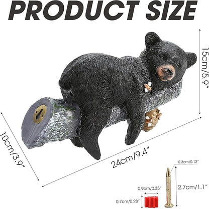 Outdoor Black Bear Decor - Cub Napping & Hanging Out Faces Figurine - Peeker Sculpture Up in Trees - Yard Decorations - Resin Funny Baby Bear Statue - Garden