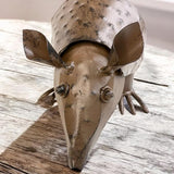 Top Brass Metal Armadillo Sculpture – Rustic Indoor/Outdoor Décor with Springy Head and Tail, 12” Long – Western Art Home or Garden Figure