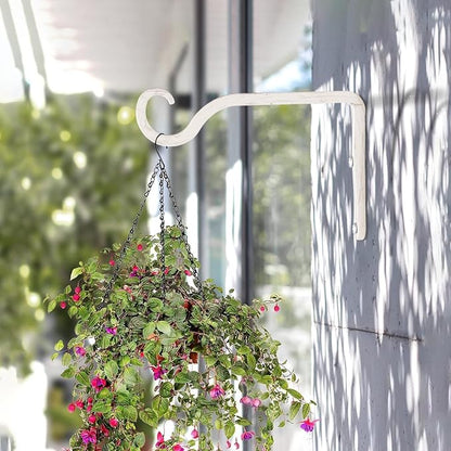 BOLITE Plant Hangers, 6 Inch Hanging Plant Brackets Outdoor Indoor, Wall Hooks for Hummingbird Feeders, Bird Feeders, Planters, Lanterns, Wind Chimes, Home Decor, 2 Pack, White, Gifts for Women Men