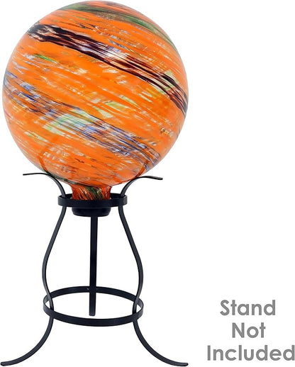 Sunnydaze 10-Inch Gazing Ball for Garden - Glass Gazing Globe for Outside - Garden Orb Yard Decor - Sunset Sky