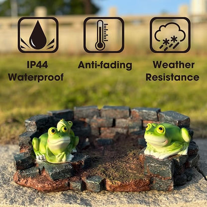 Decorative Frog Statue Splash Block Gutter Downspout Outdoor Garden Decor, Larger Gutter Downspout Statues for Patio,Yard and Lawn Accessory, Stone Resin Rain Concrete Gutter Guardian,14"L x 9.5"W