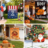 Seasonal Garden Flags Set of 12, KissDate 12 x 18 Inch Double Sided Yard Flags Garden Flags for Outside, Mothers Day 4th of July Summer Spring Garden Flag, Outdoor Banners Holiday Garden Decorations