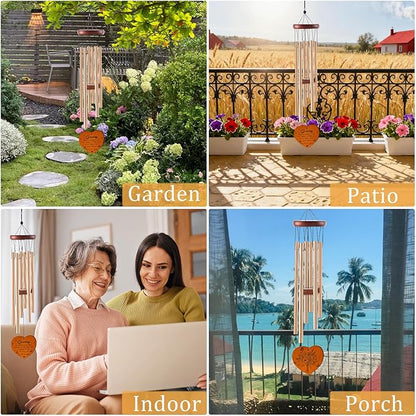 Granny Gifts, Grannie Wind Chimes for Outside, Granny Mother's Day Birthday Christmas Thanksgiving Gifts from Grandkids Grandchildren, Grannie Gifts for Grandma, 26Inch with Greeting Card