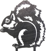Corten Steel Squirrel Silhouette Rusting Yard Stake (Large)