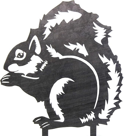 Corten Steel Squirrel Silhouette Rusting Yard Stake (Large)