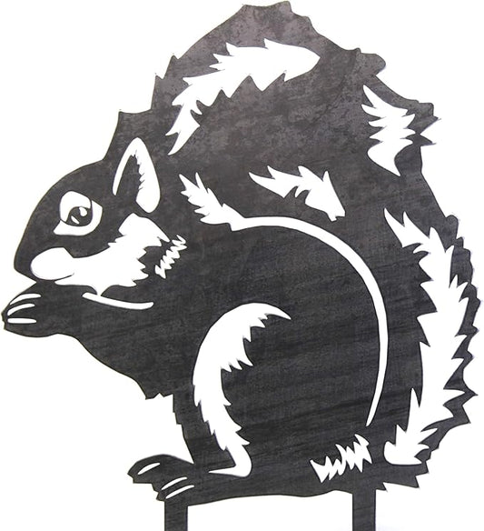 Corten Steel Squirrel Silhouette Rusting Yard Stake (Large)