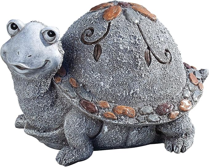 Roman Garden - Pebble Turtle Statue, 6H, Garden Collection, Resin and Stone, Decorative, Garden Gift, Home Outdoor Decor, Durable, Long Lasting