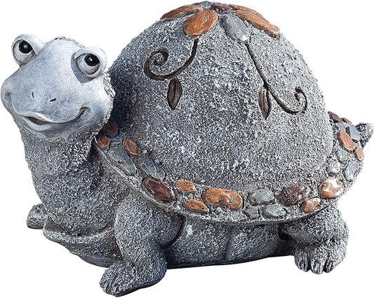 Roman Garden - Pebble Turtle Statue, 6H, Garden Collection, Resin and Stone, Decorative, Garden Gift, Home Outdoor Decor, Durable, Long Lasting