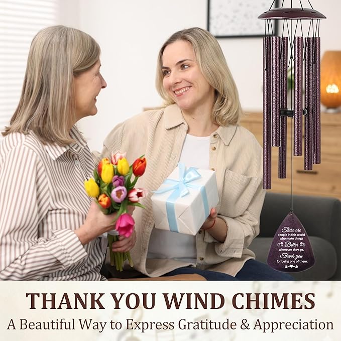 Thank You Gifts for Women Men, Tree of Life Wind Chimes 33.5", Teacher Appreciation Gifts, Thank You Gift for Friends Mentor Boss Teacher Nurse, Appreciation Gift for Coworker Women Men Volunteer