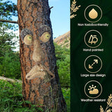 Tree Faces Decor Outdoor, Tree Face Outdoor Statues Old Man Trees Hugger Bark Ghost Yard Art Garden Decoration, Trees Decorations Outdoor for Halloween Easter