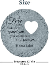 Let's Make Memories Personalized Memorial Stone - Sympathy Garden Marker - Durable, Weather-Resistant Cast Resin - Engraved with Your Loved One's Name - Personalized Condolences - 12" Diameter