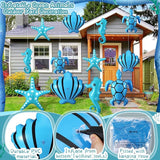 12 Pcs Summer Inflatables Outdoor Decorations Large Inflatable Starfish Seahorse Shell Turtle Hanging Ornaments Beach Party Decorations Giant PVC Ocean Animals Yard Decor for Indoor Outdoor