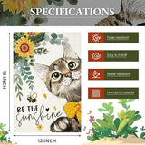 Summer Cat Garden Flag for Outside 12x18 Double Sided,Be The Sunshine Cat with Sunflowers Small Yard Flags, Seasonal Decor for Spring Farmhouse Holiday Outdoor