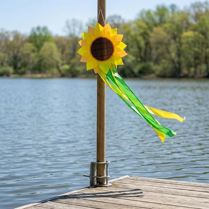 Madrona Brands Sunflower Windsock for Outside 42-Inch | Durable Outdoor Decorative Hanging Spring Wind Sock Flag| Yard, Garden, Patio, Deck