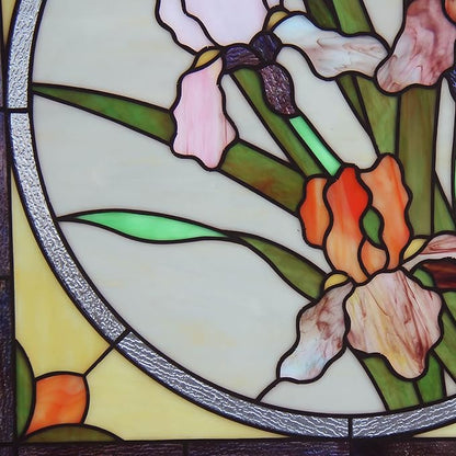 Dutch Iris Suncatcher for Window Flower Stained Glass Sheets Window Film Hanging Panel, suncatcher Flower Stain Glass Decor Home Decoration