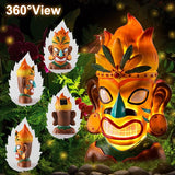 WINTS Solar Tiki Statue,Outdoor Tiki Statue with Solar Light,Flickering Flame Tiki Decor for Bar Yard Garden Patio Decoration -10 x 6 x 4.1 Inches