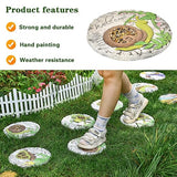 Sungmor 3PC Pretty Garden Stepping Stones, 9.8" Large Concrete Decorative Stones with Beautiful Pattern, Unique Outdoor Lawn Accents, Yard Walkway Flower Bed Wall Shelf Welcome Friends Decorations