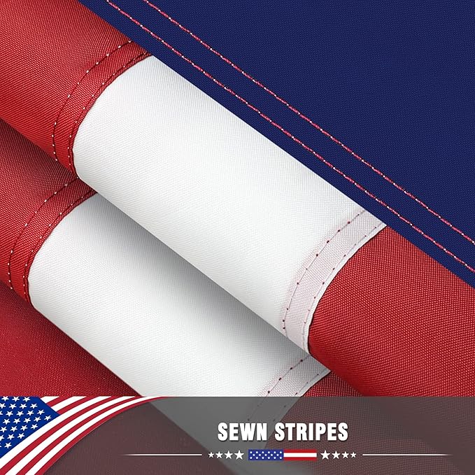 American Flag 3x5 FT for Outdoor, Heavy Duty US Flag Made from 200D Polyeter USA Flag with Embroidered Stars, Stitched Stripes and Brass Grommets. Vivid Color and UV Fade Resistant for Long Time Flying (Embroidered US flag)