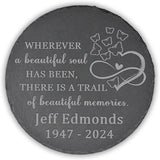 Memorial Garden Stone - Personalized Bereavement Gift for Loss of Loved One - A Beautiful Soul - Round