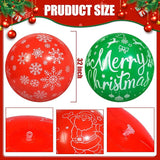 2 PCS 32 Inch Large Christmas Inflatable Balls Outdoor Inflatable Christmas Ball Ornaments for Xmas Garden Lawn Yard Holiday Front Door Window Decoration