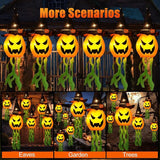 Cuorung Halloween Decorations Outdoor Decor Hanging Lighted Glowing Pumpkin Witch Hat with 3 Modes Lighted Up Scary Orange Halloween Decorations for Indoor Outside Party Yard Tree Garden (6Pcs)